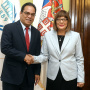 12 October 2019 National Assembly Speaker Maja Gojkovic and the Parliament Speaker of the Federated States of Micronesia Wesley Simina